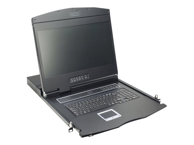DIGITUS 19" LCD KVM Konsole, 1-Port VGA, deutsche Tastatur