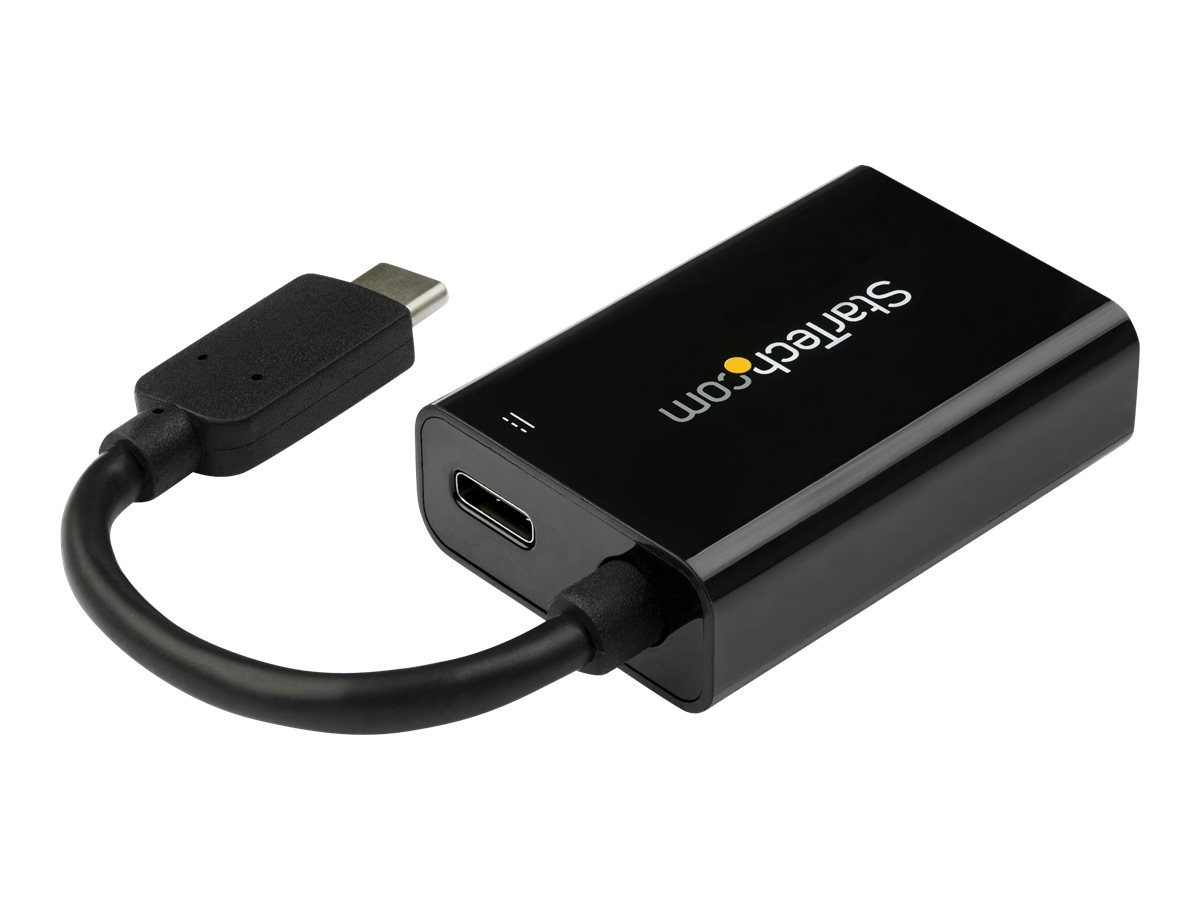 StarTech.com USB-C auf VGA Adapter mit Power Delivery - 1080p USB Typ-C auf VGA Monitor Video Konverter mit Ladefunktion - 60W PD Pass-Through - Thunderbolt 3 Kompatibel - Schwarz (CDP2VGAUCP)