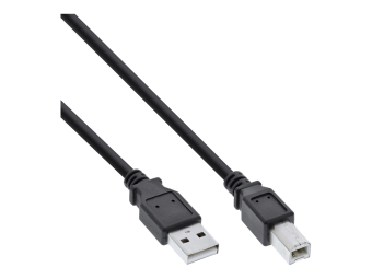 InLine USB 2.0 Kabel - A an B - schwarz - 0,3m