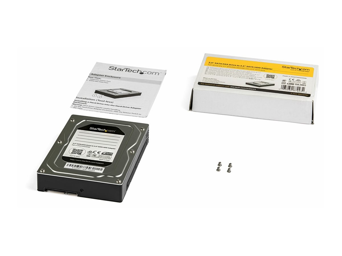 StarTech.com Startech 2,5" auf 3,5" Festplatten Adapter - für SATA und SAS SSDs HDDs - 2,5 Zoll Festplattenadapter - Speichergehäuse - 2.5" (6.4 cm)