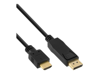 InLine DisplayPort zu HDMI Konverter Kabel -  4K30Hz - schwarz - 0,5m