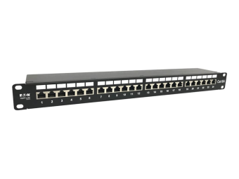 Eaton Tripp Lite Series 24-Port Cat6a Shielded Patch Panel - 10 Gbps STP 110 Punch Down RJ45 1U TAA - Patch Panel - RJ-45 X 24 - Schwarz - 1U - 48.3 cm (19)