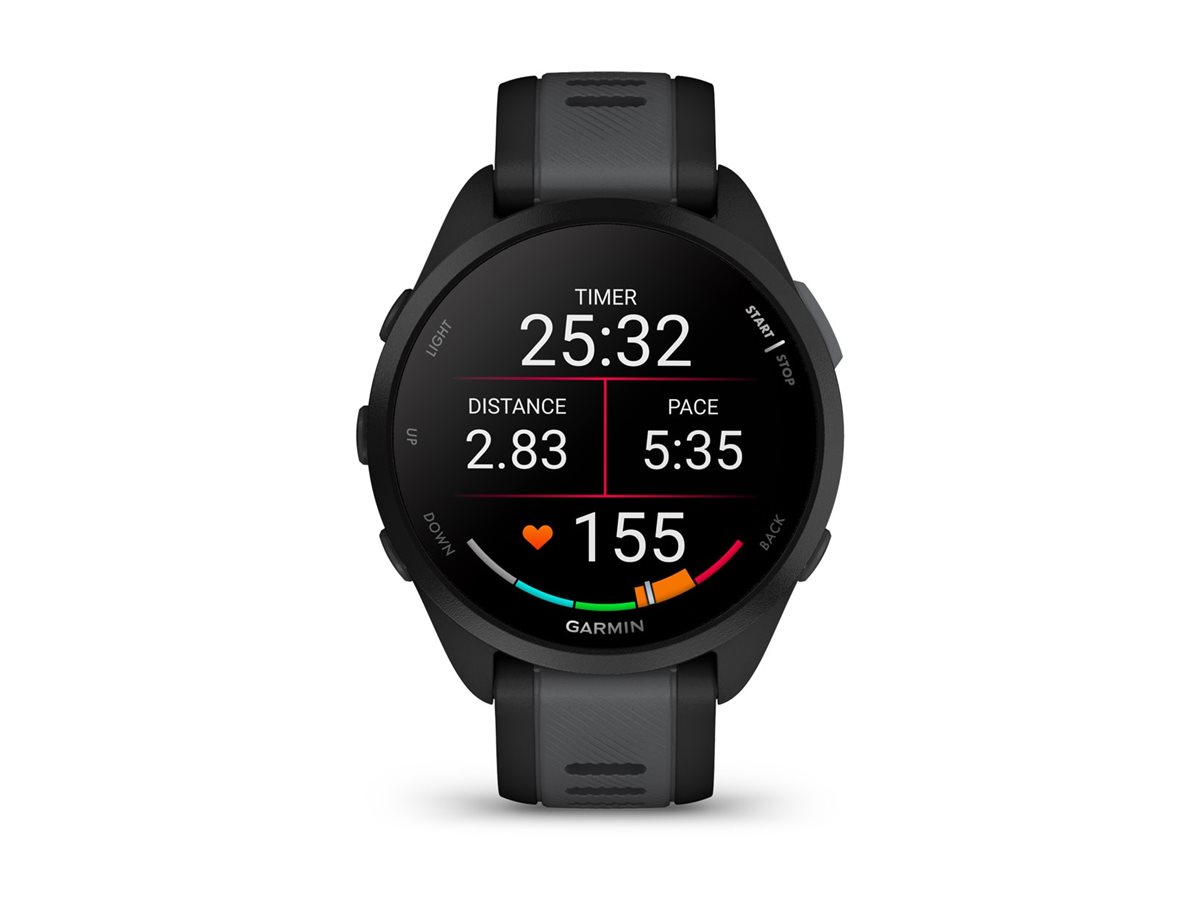 Garmin Forerunner 165 Music - Schwarz - Sportuhr mit Band - Silikon - Slate Gray - Handgelenkgröße 126-203 mm - Anzeige 3 cm (1.2")