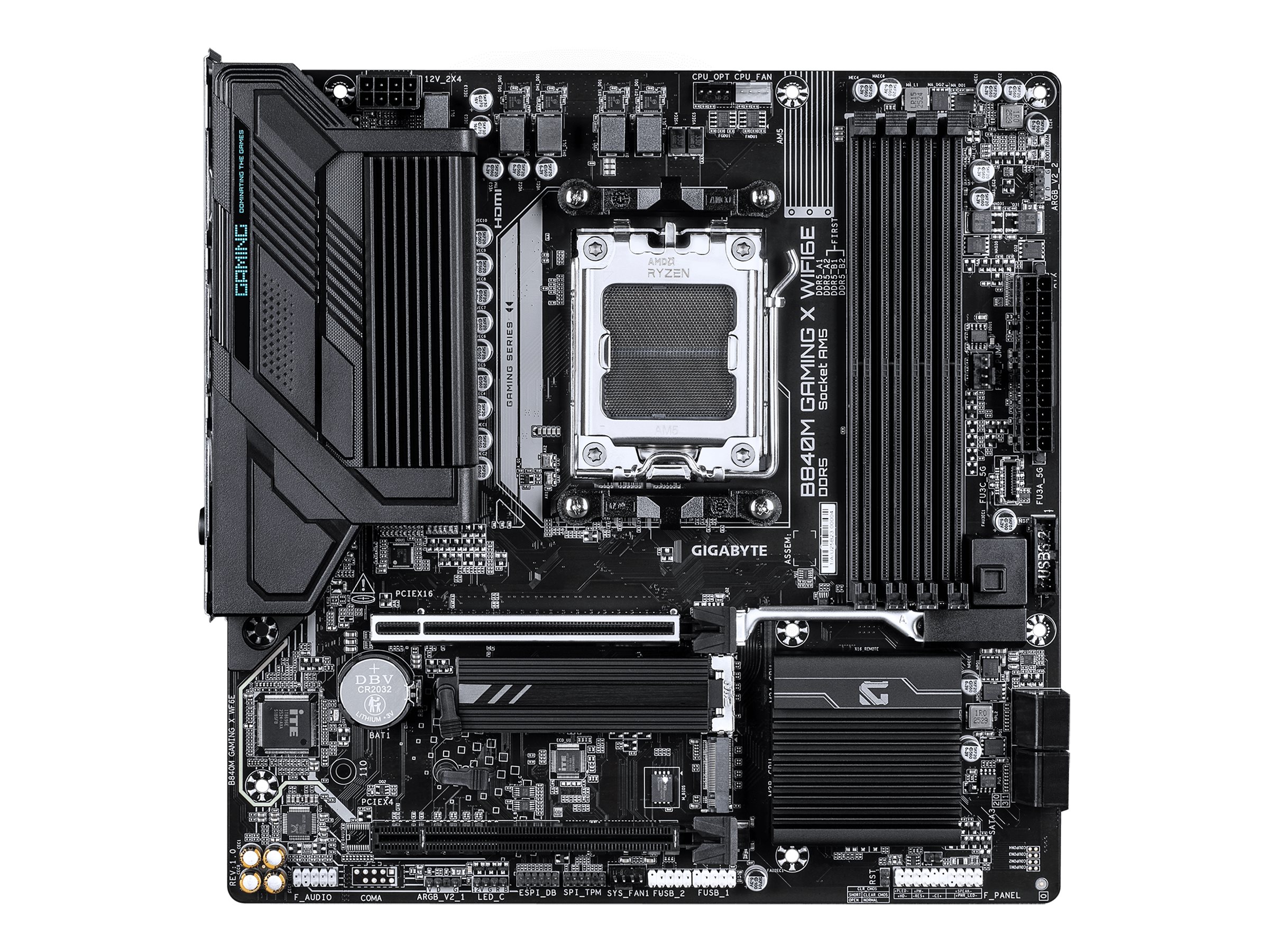 Gigabyte B840M GAMING X WIFI6E - Motherboard - micro ATX - Socket AM5 - AMD B840 Chipsatz - USB-C 3.2 Gen 1, USB 3.2 Gen 1 - 2.5 Gigabit LAN, Wi-Fi 6E, Bluetooth - Onboard-Grafik (CPU erforderlich)
