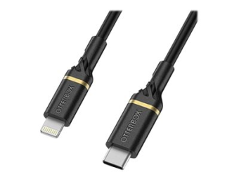 OtterBox Standard - Lightning-Kabel - Lightning männlich zu USB-C männlich - 1 m - schwarzer Schimmer - USB Power Delivery (60W)