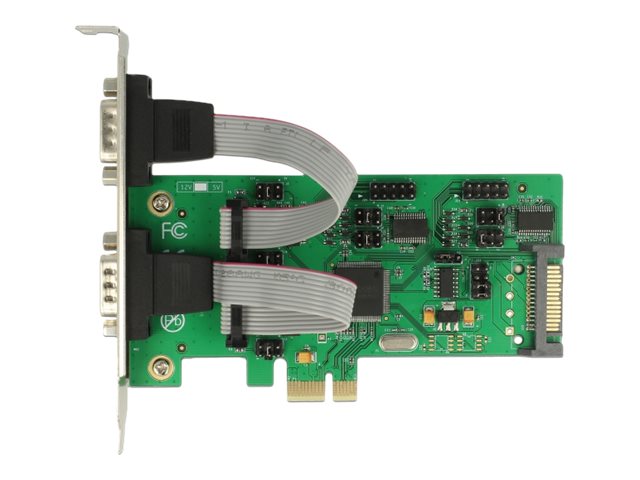 Delock PCI Express Card > 3 x Serial RS-232 + 1 x TTL 3.3 V  RS-232 with Voltage Supply - Serieller Adapter - PCIe Low-Profile - RS-232 x 3 + RS-232 (TTL)