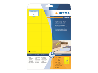 HERMA Special - Papier - matt - permanent selbstklebend - Gelb - 70 x 37 mm 480 Etikett(en) (20 Bogen x 24)