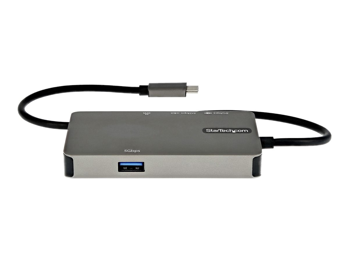StarTech.com USB-C Multiport Adapter - USB-C auf 4K 30Hz HDMI oder 1080p VGA - USB Typ-C Mini Dock mit 100W Power Delivery Passthrough, 3-Port USB Hub 5 Gbits, GbE - 30cm Kabel (DKT30CHVPD2)