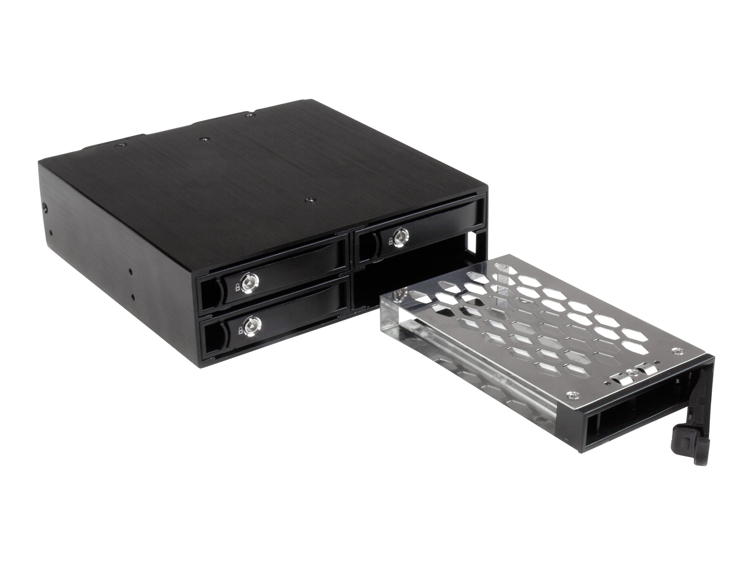 StarTech.com 4x Festplatten Wechselrahmen für 2,5 Zoll SATA  SAS Laufwerke - Mobile Rack Backplane für SATA II und III - Speichergehäuse - 4 Schächte (SATA-600  SAS-2)