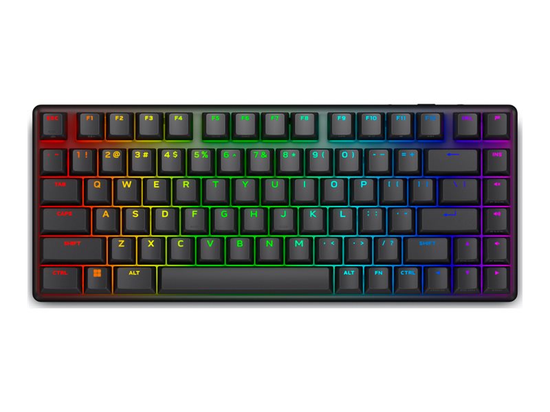 Dell Alienware Pro Wireless Gaming Keyboard - Tastatur - 75% - compact TKL - AlienFX Per-Key RGB  16,8 Millionen Farben - kabellos - 2.4 GHz, Bluetooth 5.1, USB - QWERTY - USA - Tastenschalter Alienware lineare mechanische Switches (Hotswap-fähig)