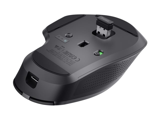 Trust Ozaa+ - Maus - für mehrere Geräte - Für Rechtshänder - optisch - 6 Tasten - kabellos - 2.4 GHz, Bluetooth - kabelloser Empfänger (USB)