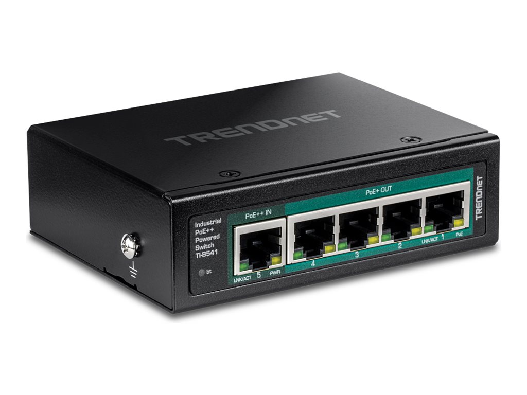 TRENDnet TI-B541 - Switch - industriell, mit PoE Pass-Through - 1 x 101001000 (PoE++ Eingang)
