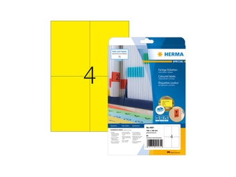 HERMA 4561 - Gelb - Rechteck - A4 - Universal - Matte - LaserInkjet
