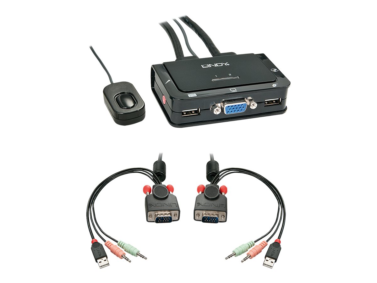 Lindy VGA KVM Switch Compact USB 2.0 Audio 2