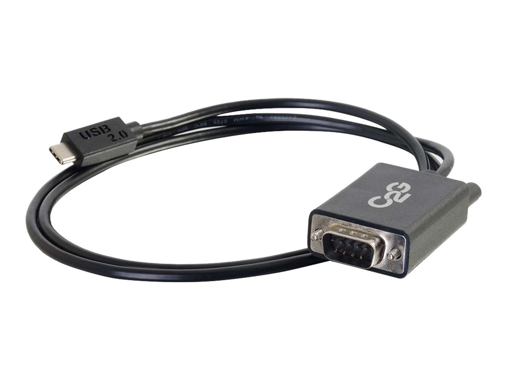 C2G USB 2.0 USB C to DB9 Serial RS232 Adapter Cable Black - Kabel USB  seriell - DB-9 (M)