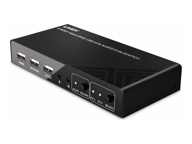 Lindy KVM-Audio-USB-Switch - HDMI 4K60, USB