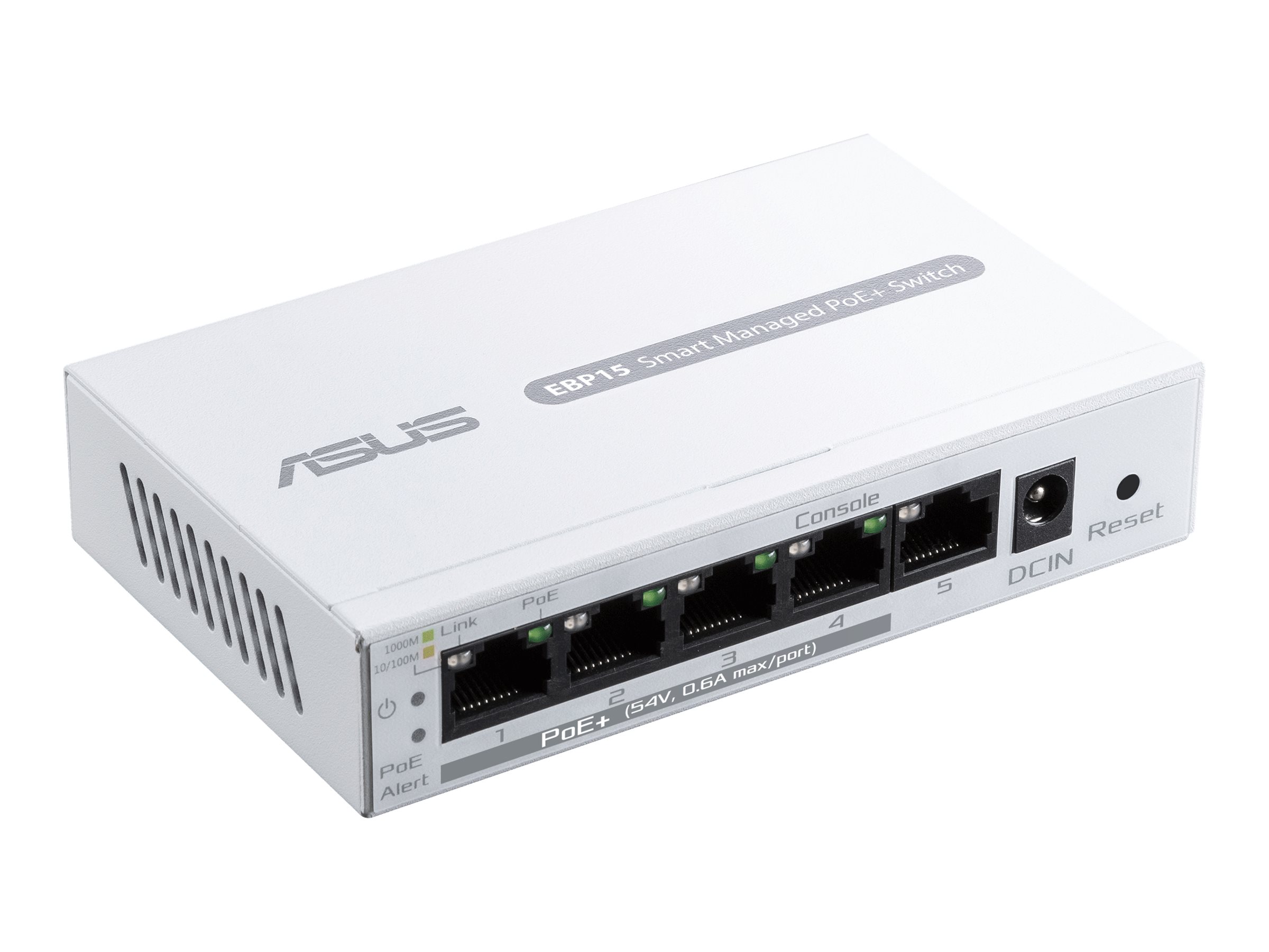 ASUS ExpertWiFi EBP15 - Switch - managed - 5 x 101001000 - Desktop - PoE+ (60 W)