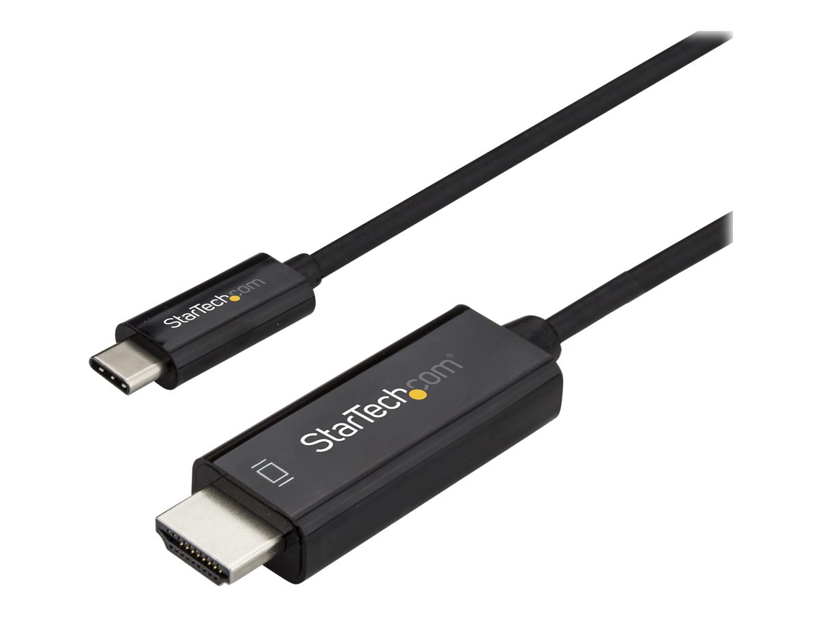 StarTech.com 6ft (2m) USB C to HDMI Cable, 4K 60Hz USB Type C to HDMI 2.0 Video Adapter Cable, Thunderbolt 3 Compatible, Laptop to HDMI MonitorDisplay, DP 1.2 Alt Mode HBR2 Cable, Black - 4K USB-C Video Cable (CDP2HD2MBNL)