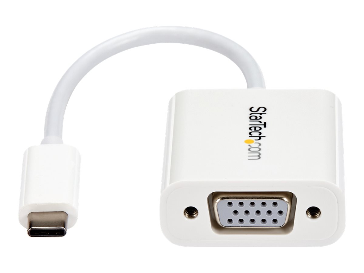 StarTech.com USB-C auf VGA Adapter - USB Typ-C zu VGA Video Konverter - Weiß - USBVGA-Adapter - 24 pin USB-C (M)