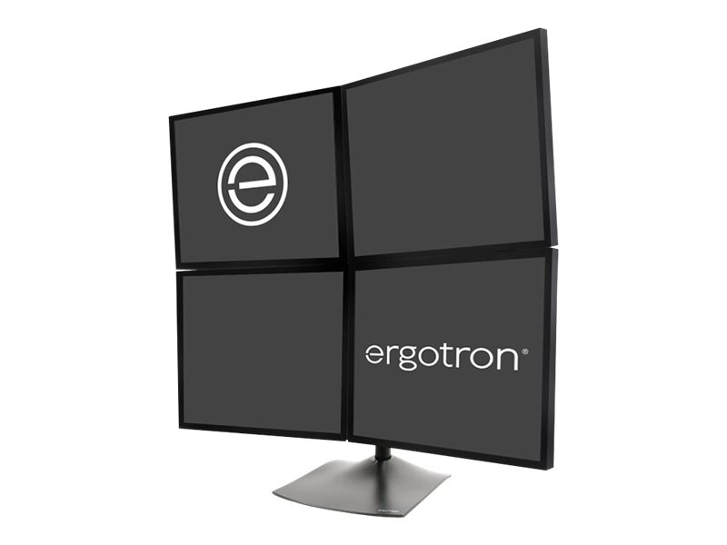 Ergotron DS100 Quad-Monitor Desk Stand - Aufstellung - für 4 LCD-Anzeigen - Aluminium, Stahl - Schwarz - Bildschirmgröße bis zu 61 cm (bis zu 24 Zoll)