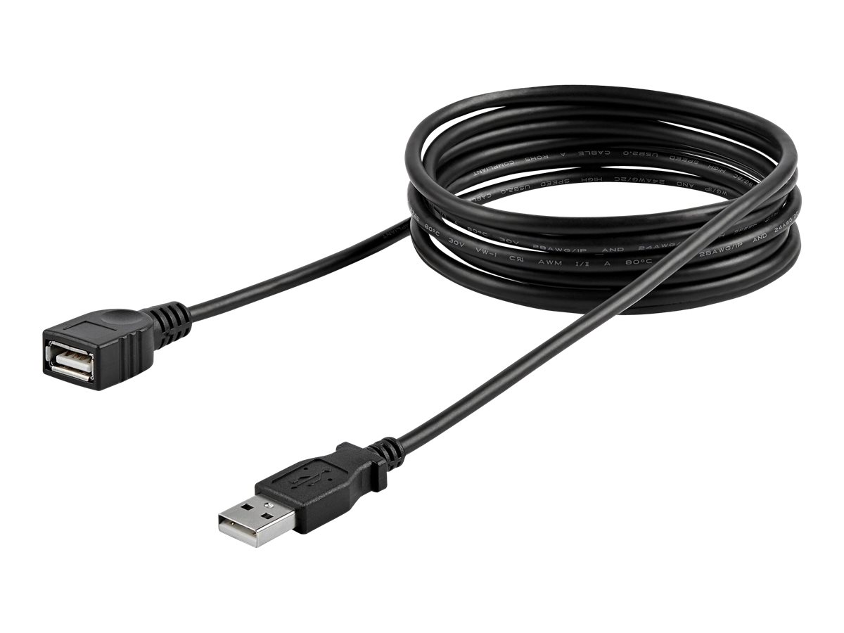 StarTech.com 1,8m USB 2.0 A Verlängerungskabel - Stecker  Buchse - USB Verlängerung - Schwarz - USB-Verlängerungskabel - USB (M)