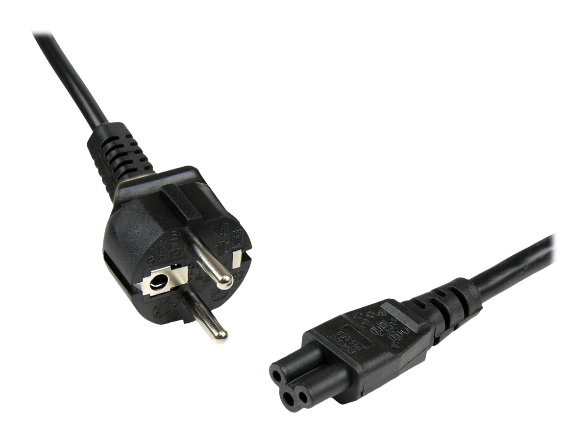 StarTech.com 1 m Laptop Ladekabel, EU Schuko auf C5, 2,5A 250V, 18AWG, Notebook  Laptop Ersatzstromkabel, Laptop Netzteil Stromkabel, KleeblattMickey Mouse Netzkabel (PXTNB3SEU1M)
