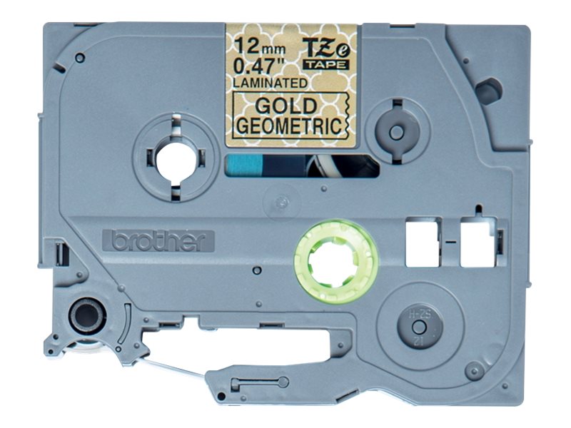 Brother TZe-MPGG31 - Schwarz auf goldenen Geometriemustern - Rolle (1,2 cm x 4 m)