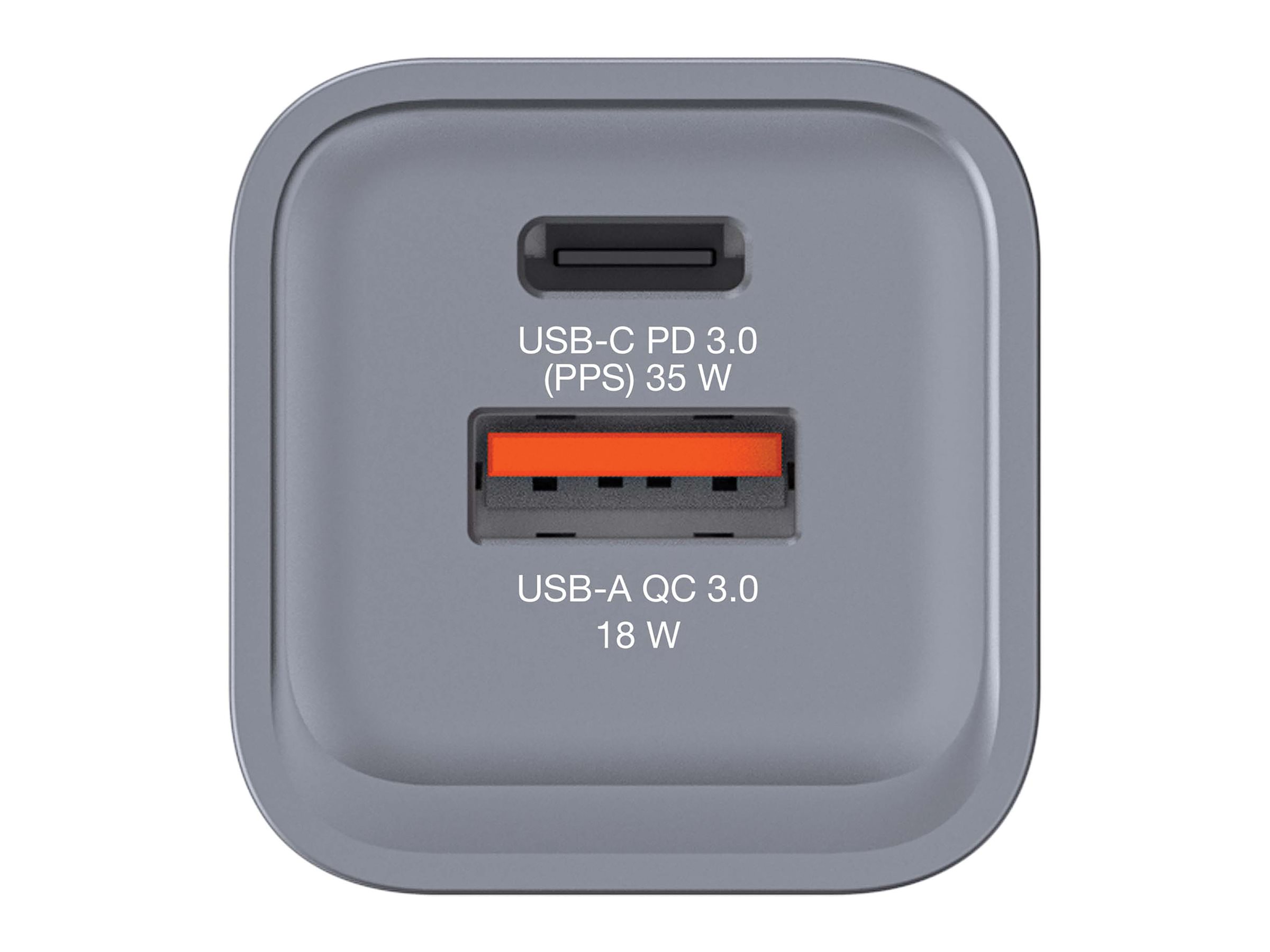 Verbatim Netzteil - GaN - 35 Watt - 3 A - PD 3.0, QC 3.0 - 2 Ausgabeanschlussstellen (24 pin USB-C, USB)