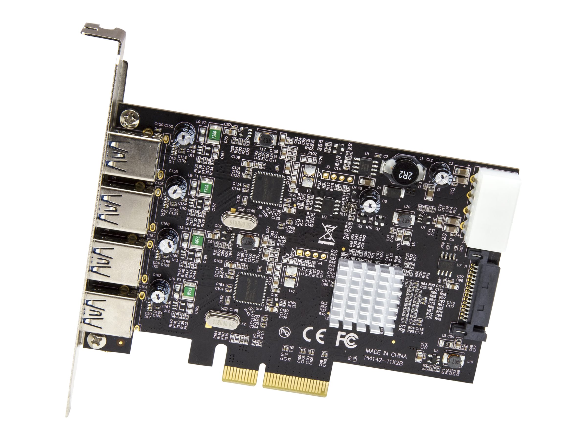 StarTech.com 4-Port USB PCIe Adapter - 10 Gbits USB 3.13.2 Gen 2 Typ-A PCI Express Erweiterungskarte mit 2 Controllern - 4x USB-A - USB-PCIe-Schnittstellenkarte - WindowsMacLinux (PEXUSB314A2V2)