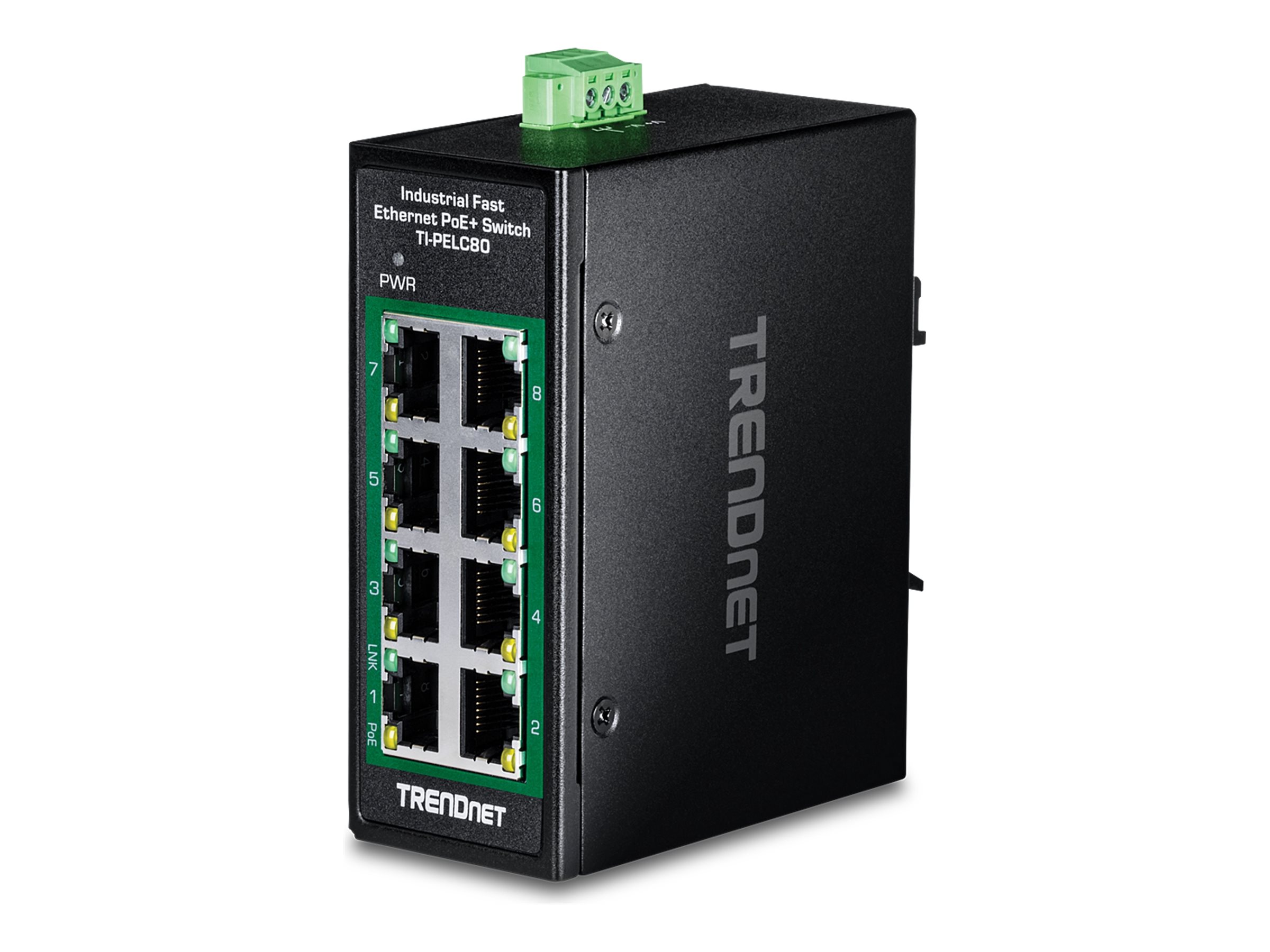 TRENDnet TI-PELC80 - Version V1.xR - Switch - industrial, mini - 8 x 10100 (PoE+)