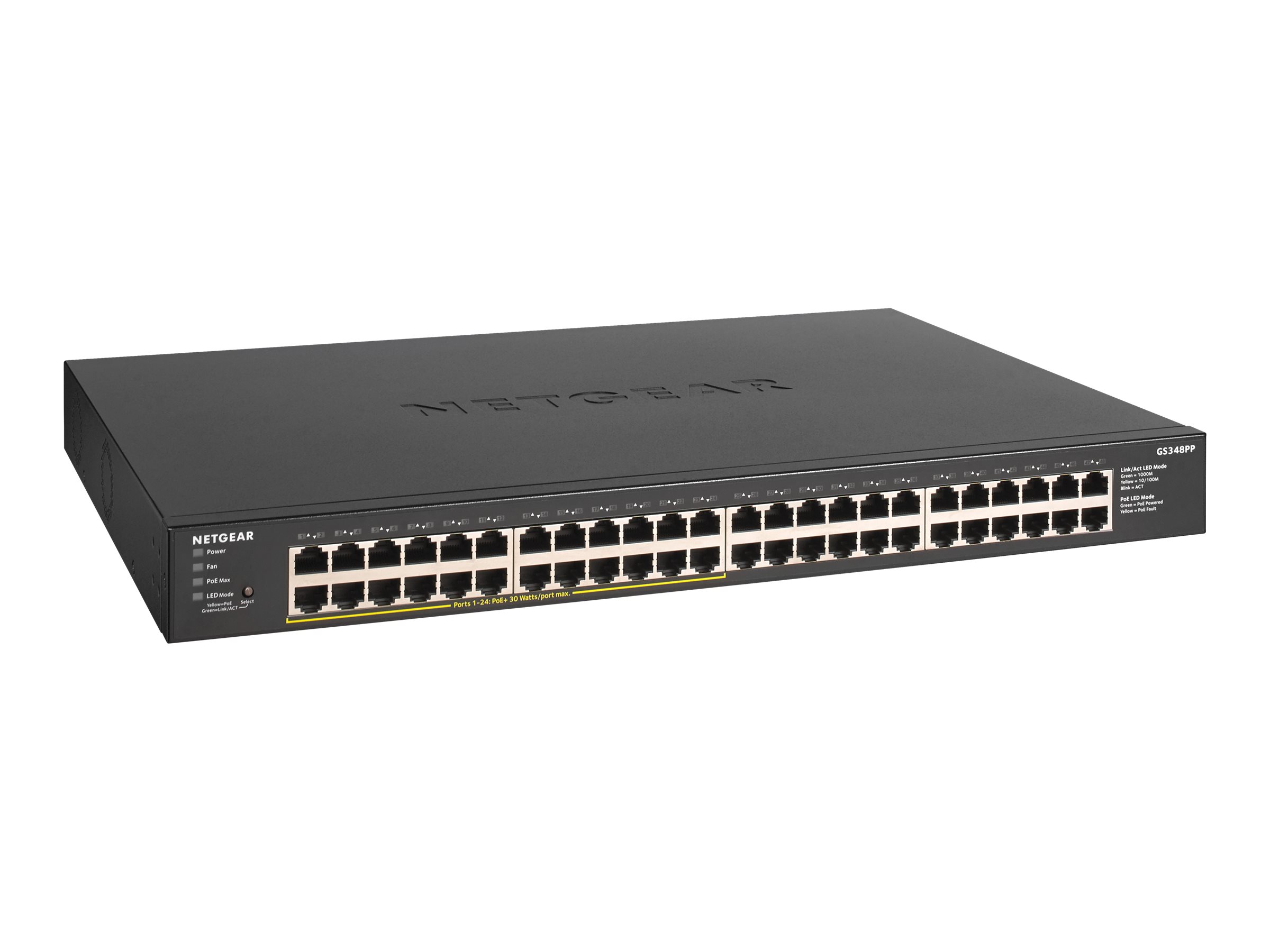 Netgear GS348PP - Switch - unmanaged - 48 x 101001000 (24 PoE+)