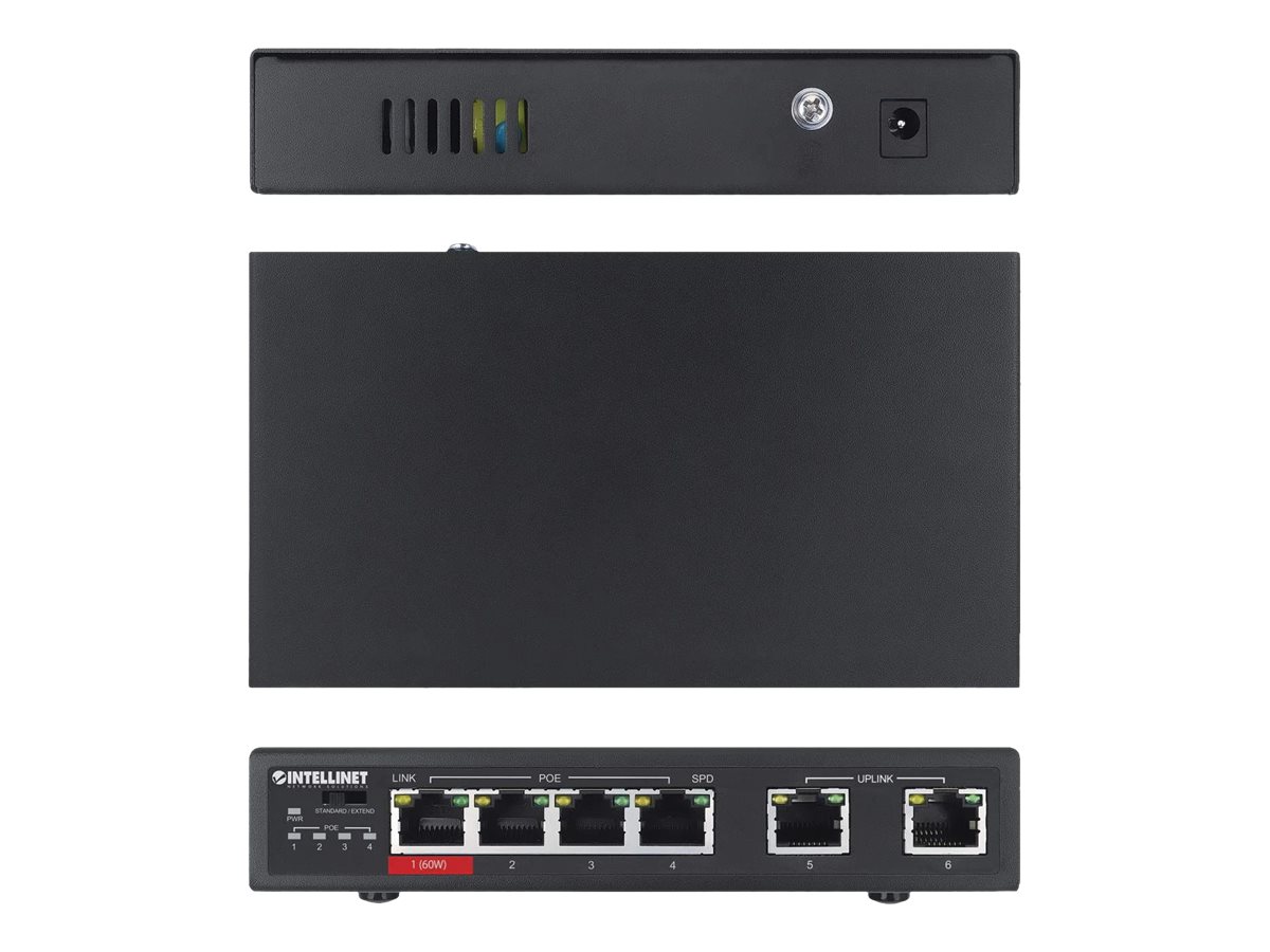Intellinet Switch - 3 x 10100 (PoE+) + 1 x 10100 (Hi-PoE)