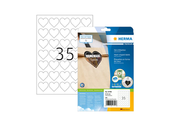 HERMA Premium Etiketten in Herzform 35.0x35.0 1Stk - EtikettenBeschriftungsbänder - A4
