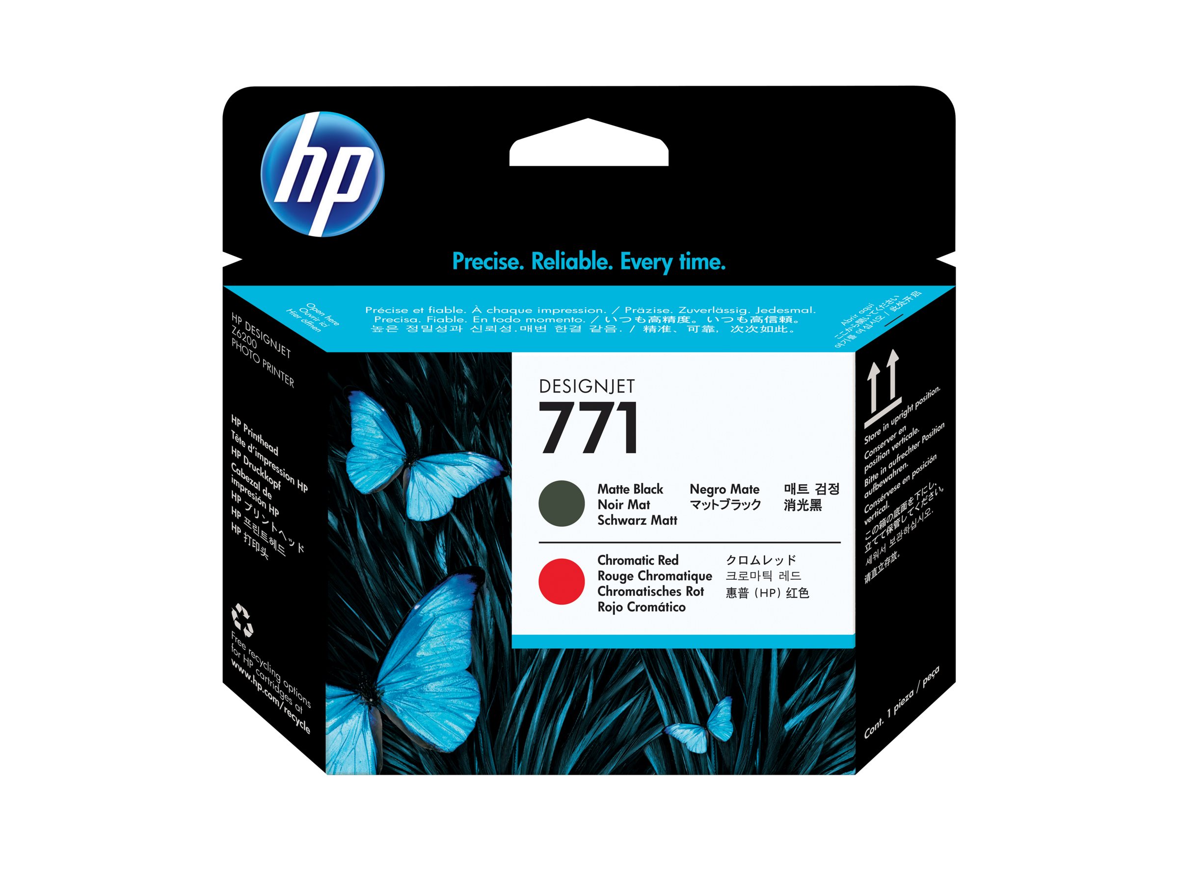 HP 771 - Mattschwarz, Chromatic Red - Druckkopf