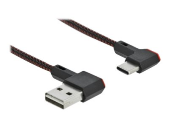 Delock Easy - USB-Kabel - USB (M) linksrechts abgewinkelt, umkehrbar zu 24 pin USB-C (M)