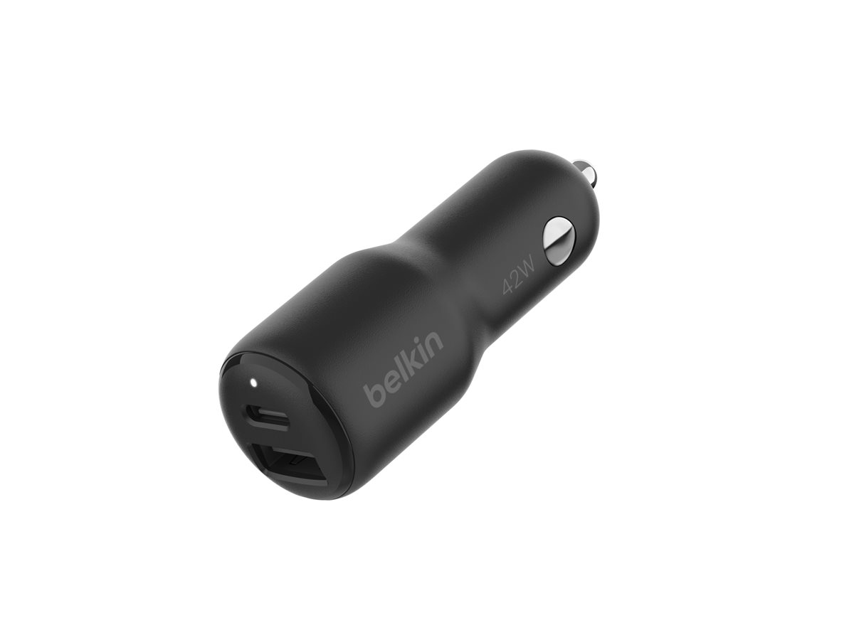 Belkin BoostCharge - Auto-Netzteil - 42 Watt - PD 3.0, Fast Charge - 2 Ausgabeanschlussstellen (USB, USB-C)
