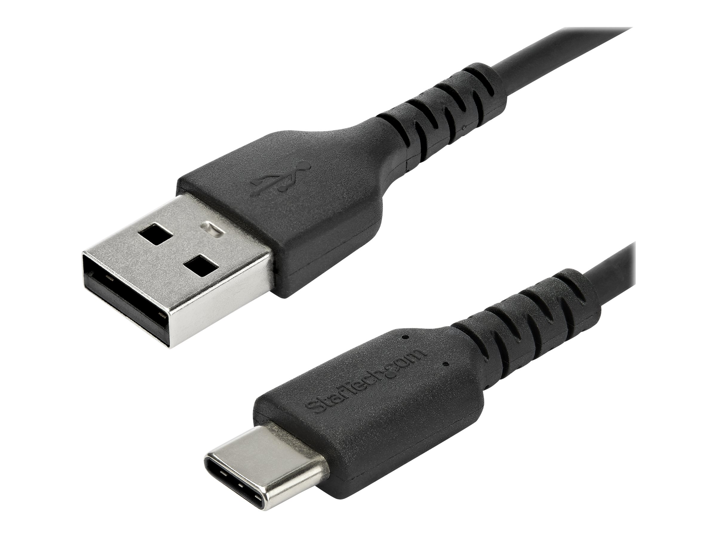 StarTech.com 1m USB-A auf USB-C Ladekabel - Dauerhaftes USB 2.0 auf USB Typ-C Datenübertragungs- und Schnellladekabel - Robuster TPE-Mantel Aramidfaser, MM, 3A - Schwarz (RUSB2AC1MB)