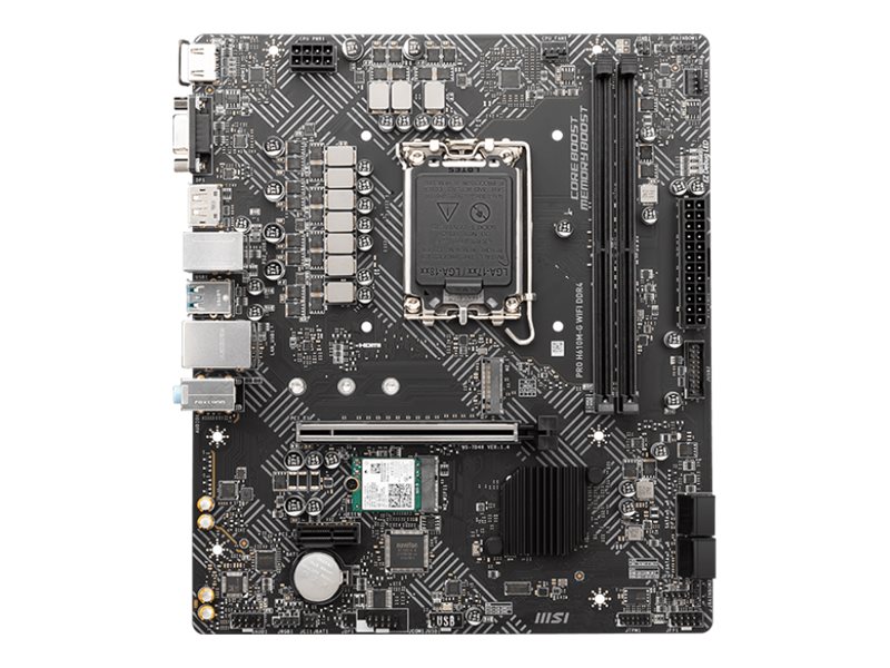 MSI PRO H610M-G WIFI DDR4 - Motherboard - micro ATX - LGA1700-Sockel - H610 Chipsatz - USB 3.2 Gen 1 - Gigabit LAN, Bluetooth, Wi-Fi - Onboard-Grafik (CPU erforderlich)