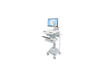Ergotron Wagen - für LCD-Display  PC-Ausrüstung - medizinisch - Aluminium, verzinker Stahl, hochwertiger Kunststoff - Grau, weiß, Polished Aluminum - Bildschirmgröße bis zu 55,9 cm (bis zu 22 Zoll)