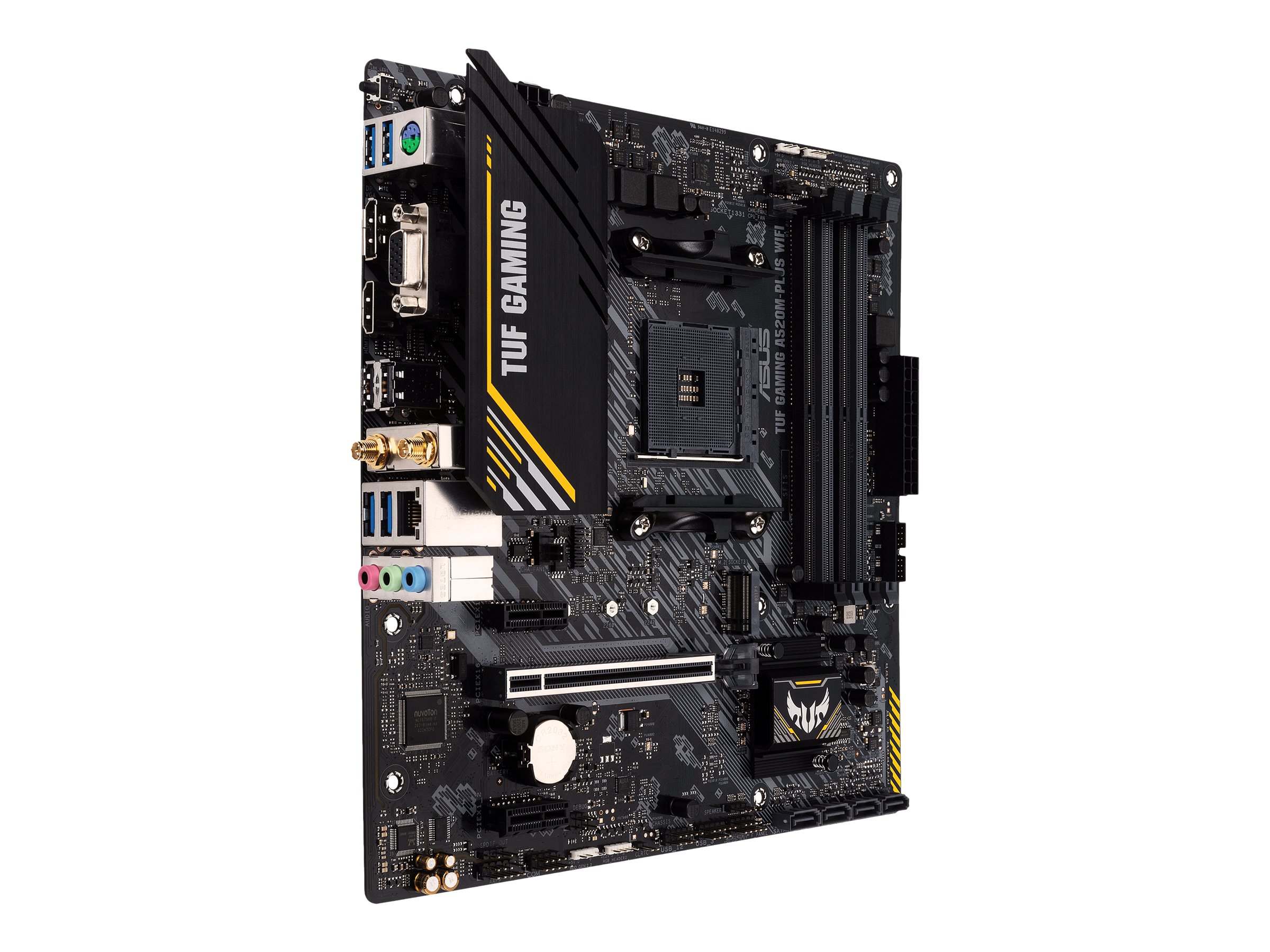 ASUS TUF GAMING A520M-PLUS WIFI - Motherboard - micro ATX - Socket AM4 - AMD A520 Chipsatz - USB 3.2 Gen 1 - Gigabit LAN, Wi-Fi, Bluetooth - Onboard-Grafik (CPU erforderlich)