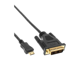 InLine Mini-HDMI zu DVI Kabel - HDMI Stecker C zu DVI 18+1 - 2m