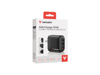 Verbatim Mini GaN Charger 100W 3Port USEUUK ADP - Ladegerät