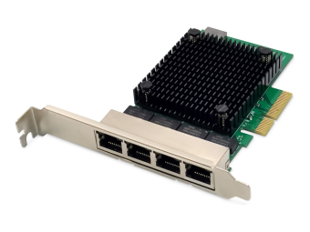 DIGITUS 4-Port 25 Gigabit Ethernet Netzwerkkarte RJ45 PCI Express Realtek Chipsatz