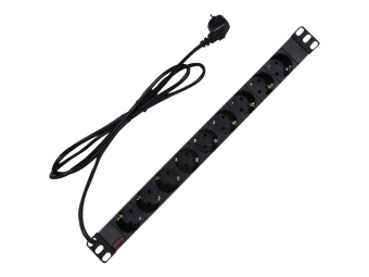 ROLINE Steckdosenleiste (Rack - einbaufähig) - 250 V - 3600 Watt - Ausgangsanschlüsse 9 - 1U - 48.3 cm (19")