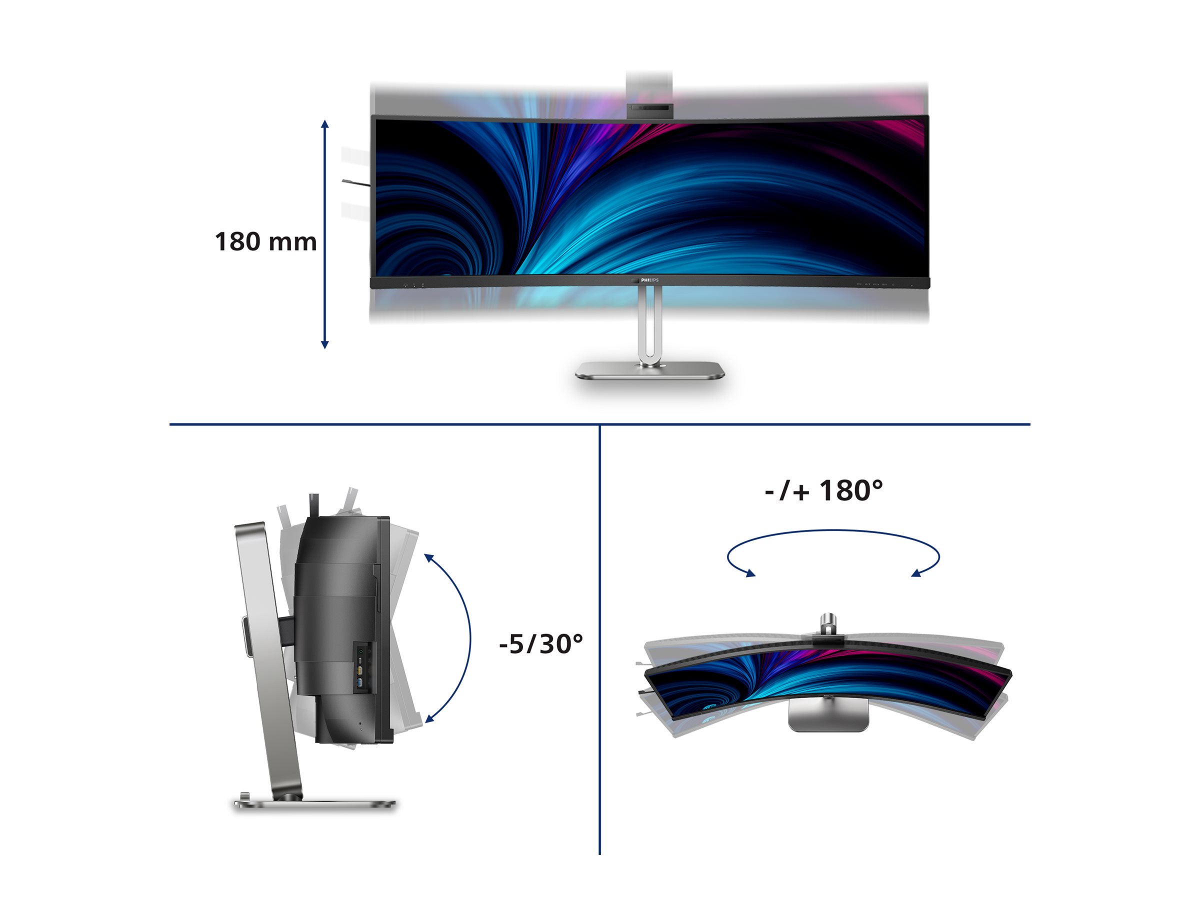 Philips 49B2U6903CH - 6000 Series - LED-Monitor - gebogen - 124.5 cm (49")
