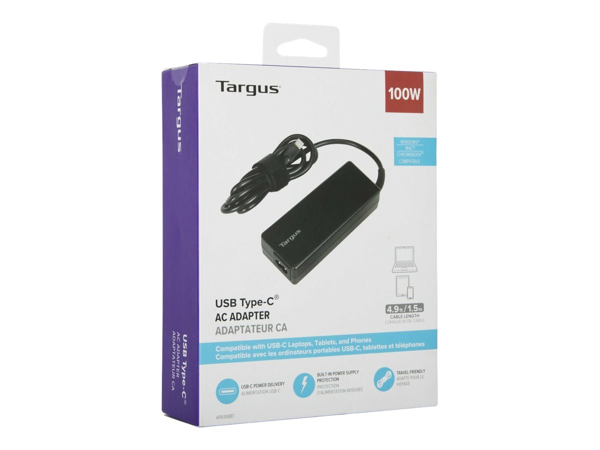 Targus Netzteil - 100 Watt - PD (USB-C) - Schwarz