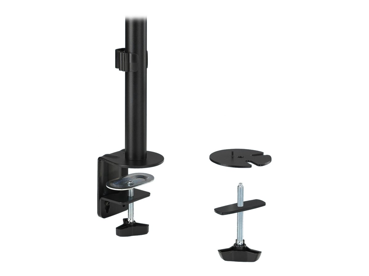 Kensington Befestigungskit (Doppelarm, C-Halterung 10 - 88 mm, Tüllenmontage 10 - 88 mm, Stange, 2 VESA-Platten) - Voll beweglich - für 2 LCD-Plasma-Konsolen - vertikale Stapelung - Stahl - Schwarz - Bildschirmgröße 33-81.3 cm (13"-32")