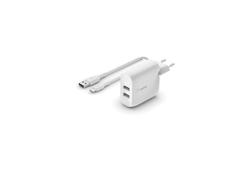 Belkin BoostCharge - Netzteil - 24 Watt - 2 Ausgabeanschlussstellen (USB)