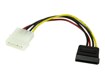 StarTech.com 15cm 4 Pin Molex auf SATA Kabel - LP4  Serial-ATA Stromadapter - S-ATA 15 Pin Buchse  4 Pin LP-4 Stecker - Stromkabel - SATA-Stromstecker (M)