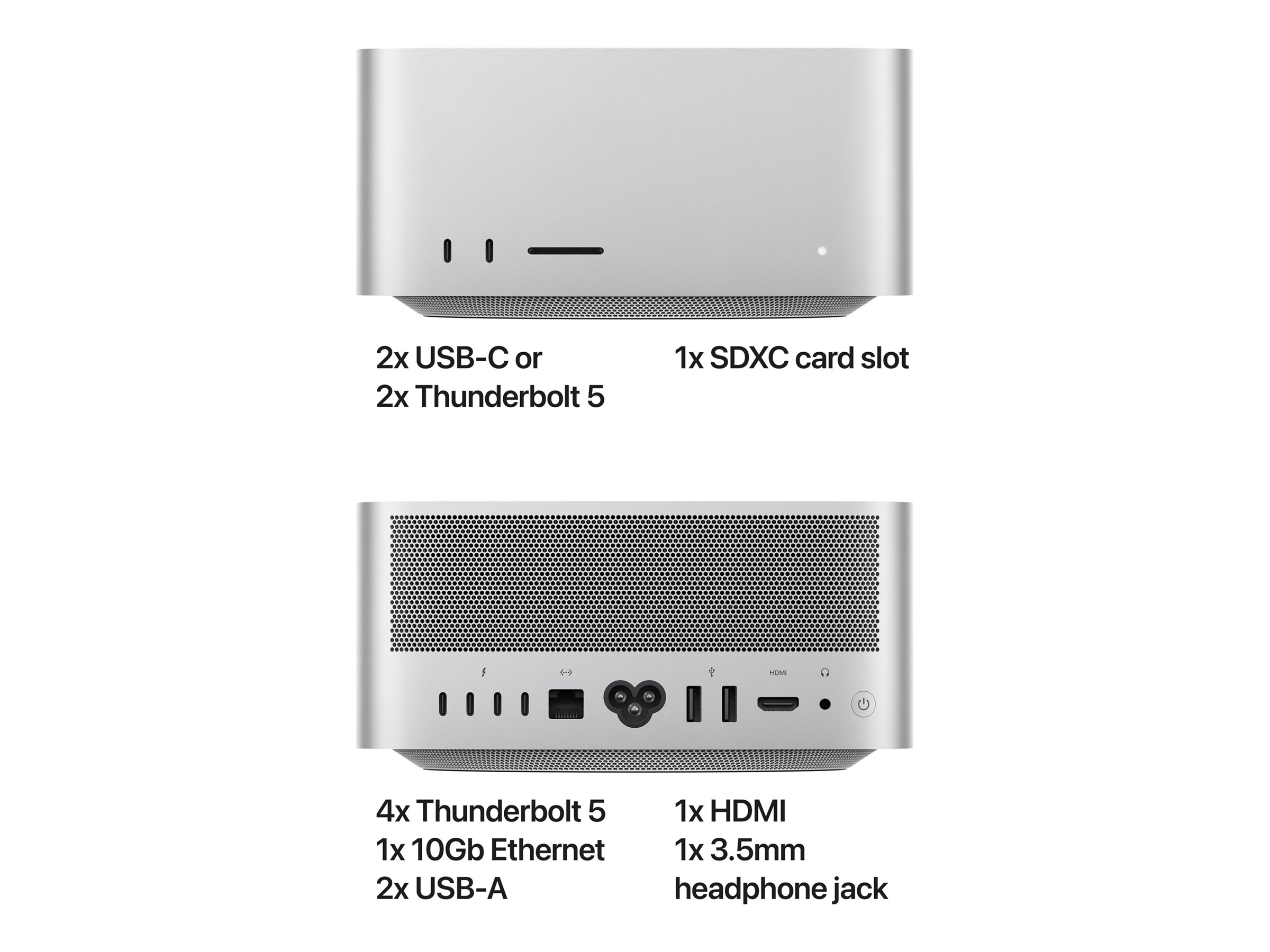 Apple Mac Studio - USFF - M4 Max - RAM 36 GB - SSD 512 GB - Apple M4 Max 32-core - 1GbE, 10GbE, 5GbE, 2.5GbE, Wi-Fi 6E, Bluetooth 5.3 - WLAN 802.11abgnacax (Wi-Fi 6E)